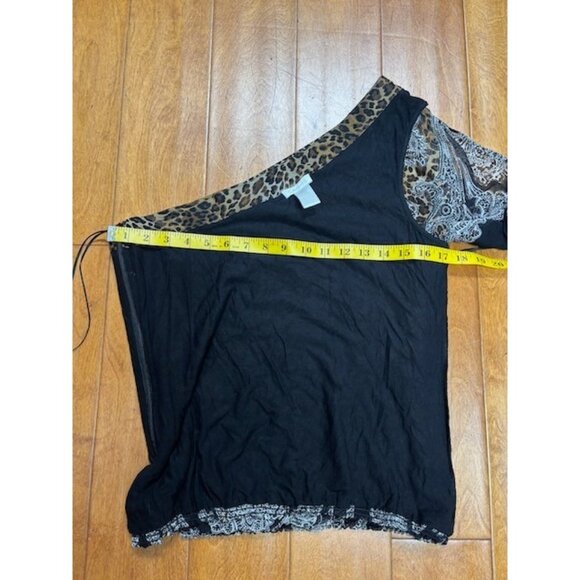 CACHE Womens Silk Animal Print Top Size L Leopard Paisley Beaded Mob Wife Chic - Picture 12 of 14